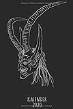  Kalender 2020: Schwarzer schlichter einfacher Jahreskalender Wochenkalender Tageskalender  ca. Din A5  Wochenansicht  55 Seiten  Percht Teufel Krampus