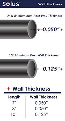 Solus Sp7-C320-Bk 7 Foot Outdoor Lamp Post, Traditional In Ground Light Pole With Cross Arm, Grounded Convenience Outlet And Dusk To Dawn Photo Sensor, Black #TOP6