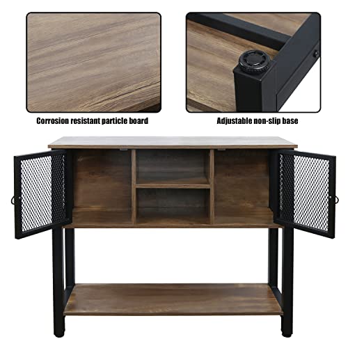 Lazyland 39Inch Kitchen Sideboard With Lockers, Buffet With Coffee Bar, Industrial Sideboard Buffet With Mesh Doors For Kitchen Dining Room Living Room Corridor Entrance #TOP3