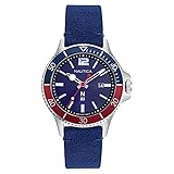 NAPABF917 Reloj Nautica N.83 ACCRA BEACH Hombre Movimiento Quarzo Display Analógico Funciones Justo a tiempo Resistente al agua 05 atm water resistant Material caja Acero Color caja Acero Color esfera Azul Material correa Cuero Color correa Azul