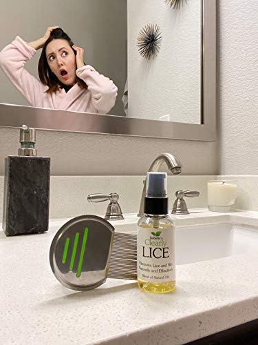 Isabella's Clearly Lice, Blend Of Natural And Essential Oils | Non Toxic Scalp Oil For Lice And Nits With Metal Nit Comb (Included) | Neem, Rosemary, Cedarwood | For Adults And Kids | Made In Usa #TOP4