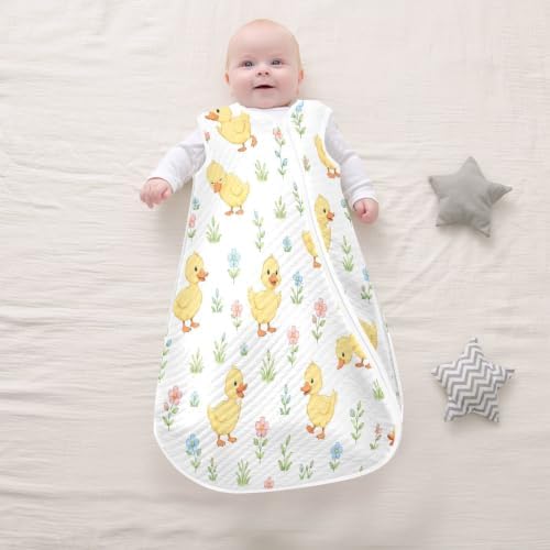 Kigai Cute Chicken Baby Sleep Sack Wearable Blanket Sleeping Bag 2-Way Zipper Soft Swaddle Transition Sack — view 6