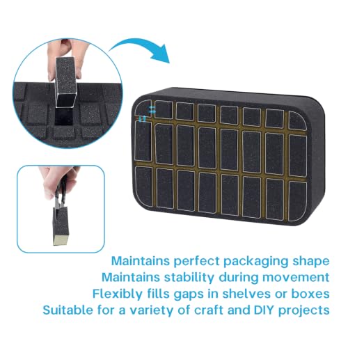 Image of Nail Polish Organizer Holder Foam Pad DIY with 24 Slots for Storage Nail Polish or Essential Oil Tray for Drawers Black