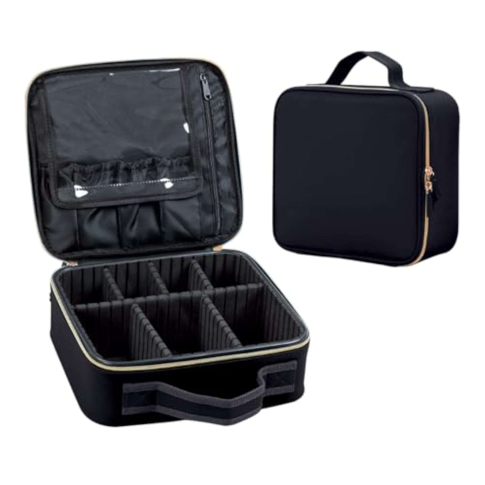 Lightweight Travel Makeup Bag Organizer Case with Dividers