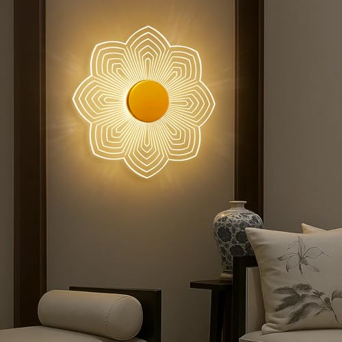 Image of Lamp master 3-in-1 LED Wall & Ceiling Light | Spiral Flower Design | 23cm Acrylic Decorative Lamp | Energy-Efficient | Modern Wall Decor for Bedroom, Living Room & Home