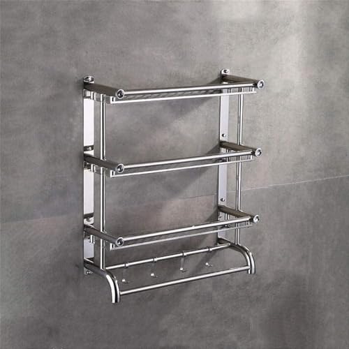 Étagère multifonctionnelle pour salle de bains en acier inoxydable brossé