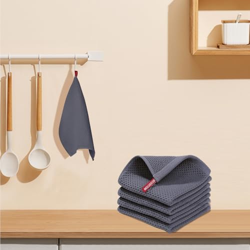 Kitchen Towels 4-Pack Ultra Soft Absorbent Quick Drying Dish Towe...