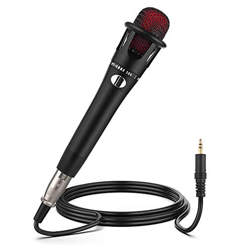 lifcasual Microfone condensador com fio portátil cabo XLR plugue de 3,5 mm para KTV Karaokê canto tr
