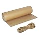 Baxcdyswe Kraftpapier, 30cm x 30m Packpapier mit 20m Schnur, Braun Paketpapier Geschenkpapier Natürliches Recyclingpapier für Kunsthandwerk Geschenkverpackung Verpackung Post Versand Packgut Paket