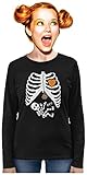TeeStars - Halloween - Pregnant Skeleton Xray Costume Women Long Sleeve T-Shirt Medium Black