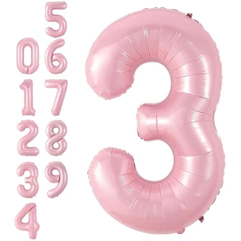 Adorely 40 Inch Light Pink Number 3 Balloon Cover