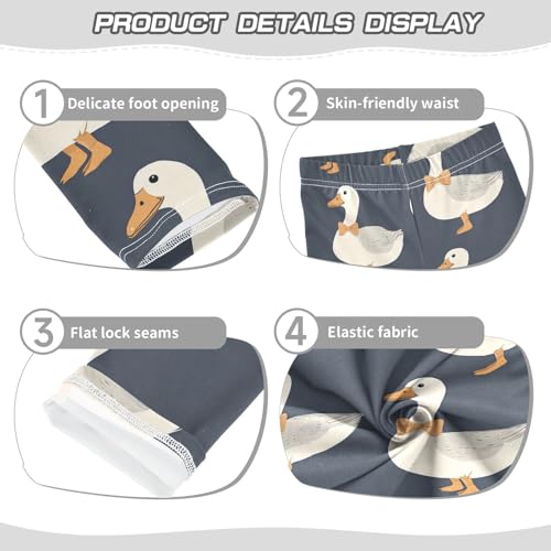 Ducks Girls' Leggings Toddler Doodles Bow Tie Kids Yoga Pants Dance Active Tights 4T3