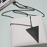 Women Fashion Punk Jewelry Triangle Pendant Retro Long Chain Necklace Perfect BLACK