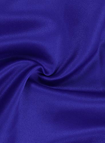 Elapsy Womens Sexy Long Sleeve Lace High Low Satin Prom Evening Party Wedding Dress Cocktail Gowns Blue X-Large