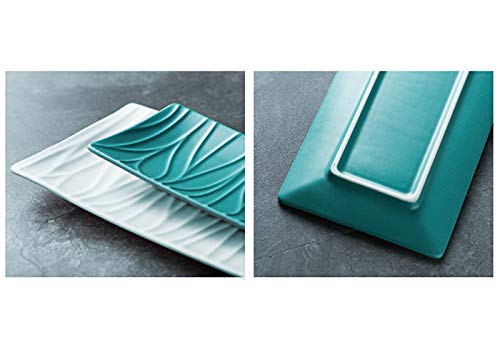 Premium Porcelain Sushi Plates Dessert Plates Dimsum Platters (Set Of 2 White Texture - 11.5") #TOP5