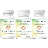 Dr Clark Store Intestine Support & Cleanse Kit - with Freeze-Dried Green Black Walnut Hulls, Wormwood, and Cloves-Helps Maintain Optimum Intestinal Function