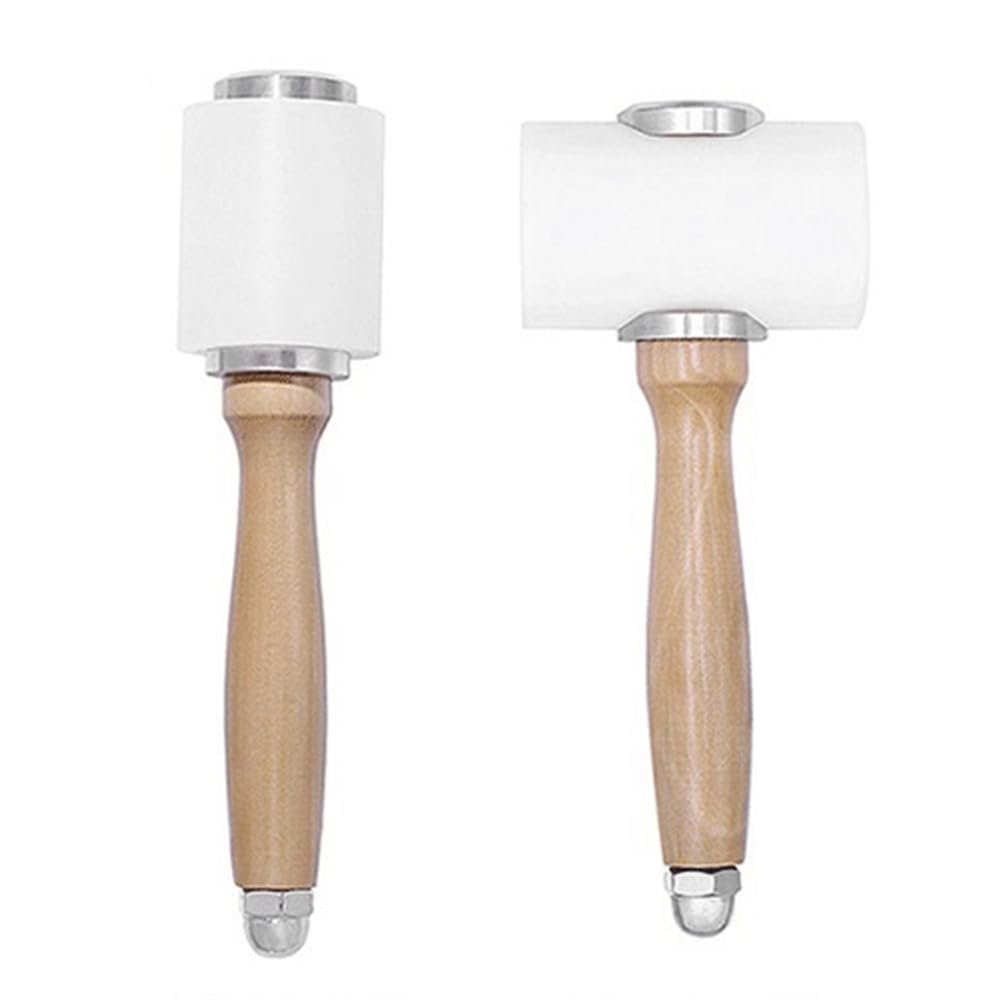 Ijsdnvjndx As Shown Leather Carving Hammer Diy Leather Mallet Nylon Wooden Handle Hammer Sewing Leather Cowhide Tool Kit