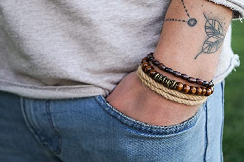 Pulsera de cuentas para hombre ajustable y resistente al agua miniatura 2
