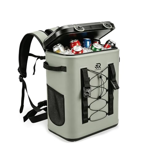 Image of Premium Zipperless Magnetic Kayak Cooler Backpack | 48 Hours Insulated Leakproof Soft Cooler with One-Hand Lid, TPU Cooler for Camping Boating Beach Water Sports