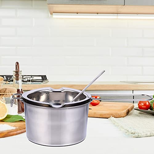 Panela de caldeira dupla de aço inoxidável com colher, chocolate derretido e fabricação de velas, po