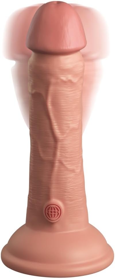 King Cock Elite 6" Vibrating Silicone Dual Density Cock - Light
