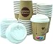 Produktbild CLEARFEE Premium Einweg Kaffeebecher Pappbecher Einwegbecher 200ml 0,2l 8oz, Coffee Kaffee to go Deckel (200 Becher + 200 Deckel)