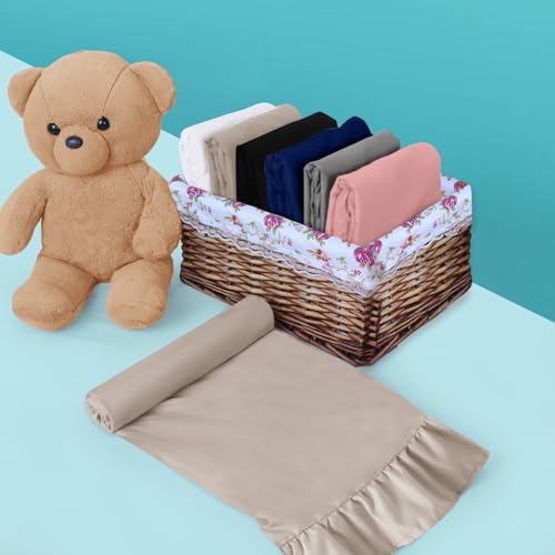 Image of 13 inchx18 inch Toddler Pillow Cases Set of 2, Khaki Ruffled Pillow Shams Brushed Microfiber Nursery Pillow Cover for Boys Girls, Soft Breathable Machine Washable