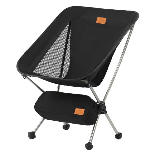Naturehike Campingstoel, opvouwbare draagbare vouwstoel, visstoel, ultralichte kleine klapstoel met draagtas voor kamperen, outdoor, wandelen (zwart)