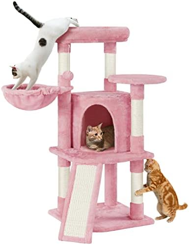 Yaheetech U00c1rbol Para Gatos De 57 Pulgadas De Alto, Soporte De Escalada