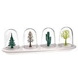 Dealglad 4pcs Creative Plastic Kitchen Salt Pepper Condiment Seasoning Shaker Cruet Spice Jar Bottle Box Set (Four Seasons Plant)