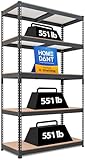 Picture of HOMEDANT 5-Tier Laminated Boltless Heavy Duty Metal Shelving Unit Adjustable Garage Storage Utility Rack Shelves Organization Multipurpose Shelf Warehouse Industrial 39.8" W x 18.2" D x 71.3" H 1Pack