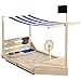 Produktbild Outsunny Sandkasten Sandkiste groß mit Abdeckung im Schiff Design Matschekiste aus Holz Segelschiff Spielhaus mit Küchenspielset Aufbewahrung für Kinder 3-7 Jahre Natur 180 x 103 x 144,5 cm