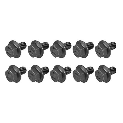 Image of METALLIXITY Flanged Hex Head Bolts (M5x8mm) 25pcs, Hexagon Serrated Flange Bolt Fully Thread Screw - for House Construction Hardware Fasteners