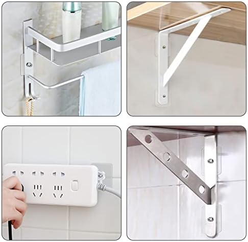 Boloest 16pcs Self Adhesive Wall Screw Hook Nail Detachable Punch Free Wall-Mounted Screw Hooks Waterproof Non Trace Hooks, for Wall Picture Bathroom Kitchen, Transparent(2 Types, with Wrench)