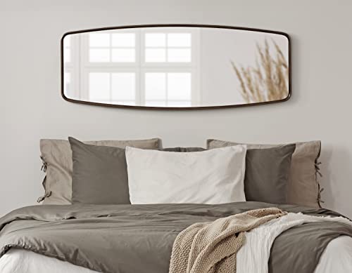 Image of Kate and Laurel Caskill Modern Barrel Mirror; 18 x 48; Dark Bronze; Round Rectangle Barrel Full Length Mirror for Wall