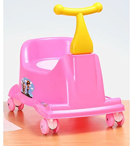 Image of BUYAGAIN Plastic Scooter Style Baby Potty Seat with wheels Removable Tray||Pot||Chair||Potty Toilet Trainer Seat for Toddler Boys Girls (colour may vary)