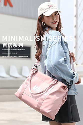 Women Travel Bags, Weekender Carry On For Women Sports Gym Bag Workout Duffel Bag, Overnight Shoulder Bag Pink Large #TOP4