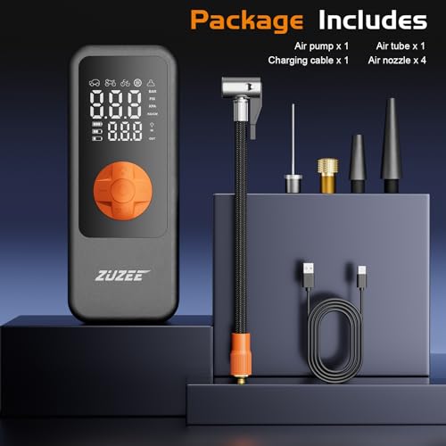 Tire Inflator Portable Air Compressor, 4X Faster & High-Capacity Battery, Portable Tire Inflator with Digital Pressure Gauge, LED Light, 150PSI Air Pump for Car Tires, SUV, Motorcycle, Bike, Ball, etc - Image 7