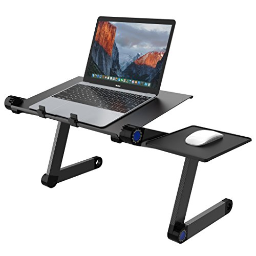 SLYPNOS Table de Lit Pliable, Table Ordinateur sur Lit, Table pour PC, Support de Lecture inclinable pour canapé, Livre, Magazine et Petit Déjeuner, Plateau de Souris Inclus-Noir
