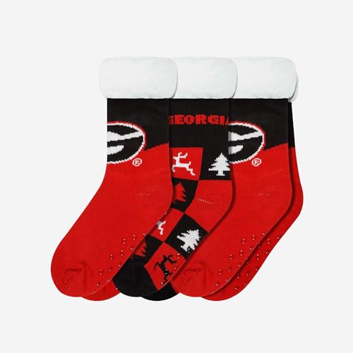 FOCO Georgia Bulldogs NCAA Womens Fan Footy 3 Pack Slipper Socks