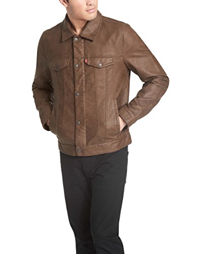 levi's men's smooth lamb touch faux leather classic trucker jacket