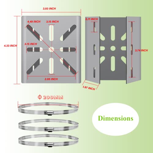 Lighfast Universal Wall Mounting Bracket With 3 Loops, Stainless Steel Vertical Pole Mount Adapter For Cctv Security Camera Ptz Dome Indoor Outdoor Ap Access Point Client Cpe #TOP3