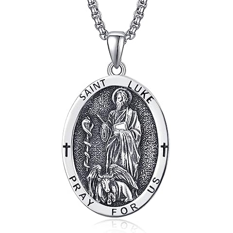 ADMETUS Saint Luke Silver Pendant Necklace Cover