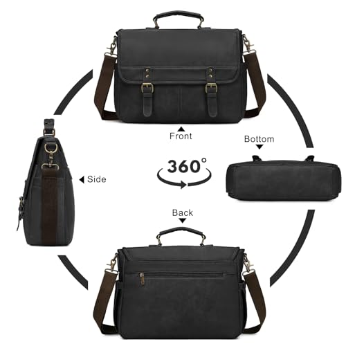 Bolso Messenger de Cuero para Hombre 15.6 Pulgadas miniatura 3