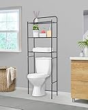 Oikos 3-Shelf Over-The-Toilet Space Saver, Bathroom Organizer Over The Toilet Storage, Bathroom Shelf Over Toilet, Freestanding Bathroom Shelf Storage Organizer (Black)