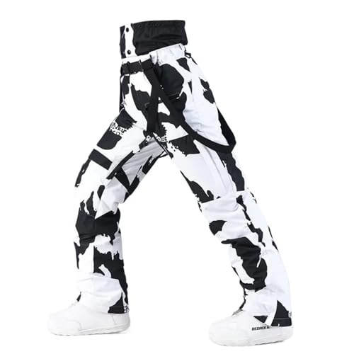 SPPEOUKJ Pantalones Deportivos al Aire Libre for Hombre y Mujer, Peto for Nieve, Impermeables, cálidos, Pantalones de esquí a Prueba de Viento, Monos alpinos for Mujer, Disfraces(Black,XS)