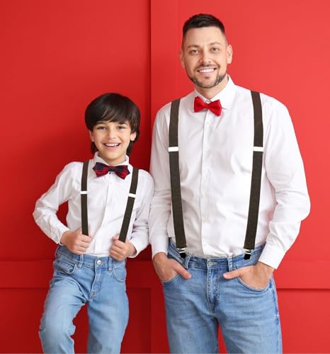 MDSTYLE Suspenders for Men Women Boys - Adjustable Y-Back with 3 Heavy Duty Clips for Wedding, Formal, Tuxedo, Casual and Costume (Brown 1pc)