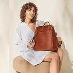 S-ZONE Women Vintage Genuine Leather Backpack Purse Anti-theft Fashion Travel Daypack - Image 2
