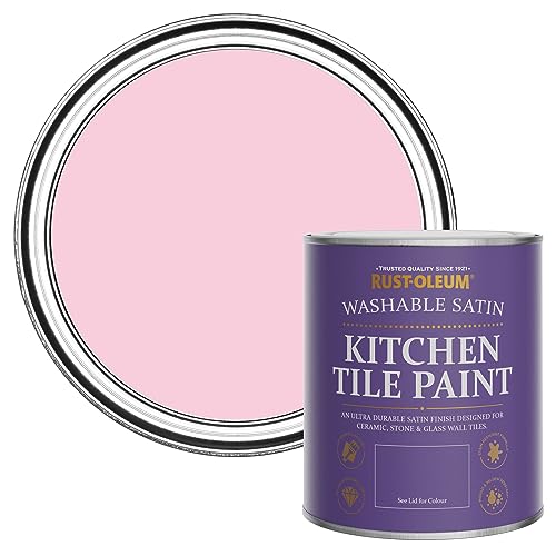 Rust-Oleum Pink Water-Resistant Kitchen Tile Paint in Satin Finish - My Husband Said No 750ml