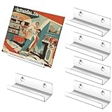 CZWESTC 6 Pack Clear Vinyl Record Wall Mount, 4 inch Acrylic Vinyl Display Shelf, Invisible Album Record Wall Hanger Holder for Home, Office
